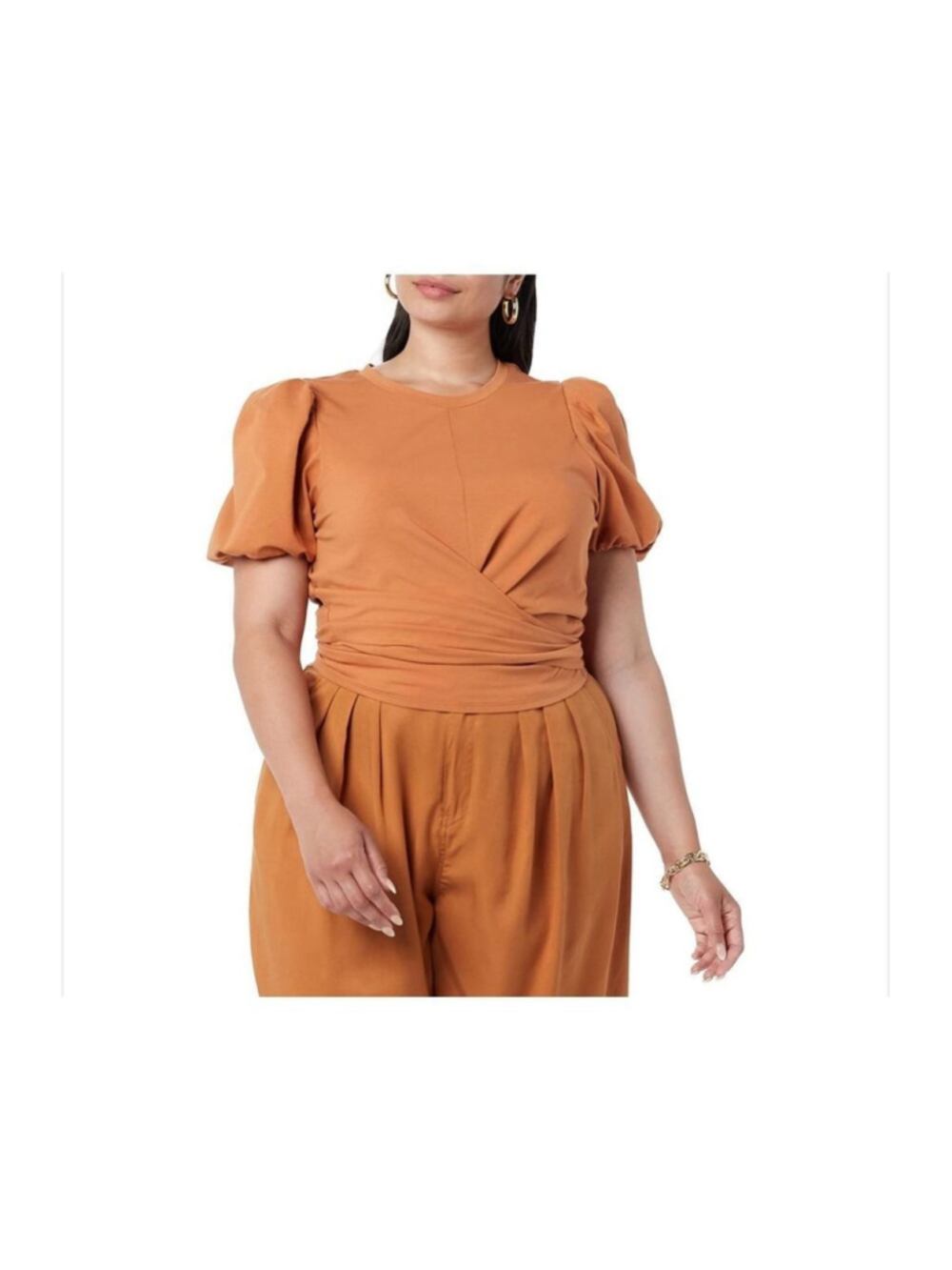 NEW TEREA Women's Violette Puff Sleeve Wrap Top 3X